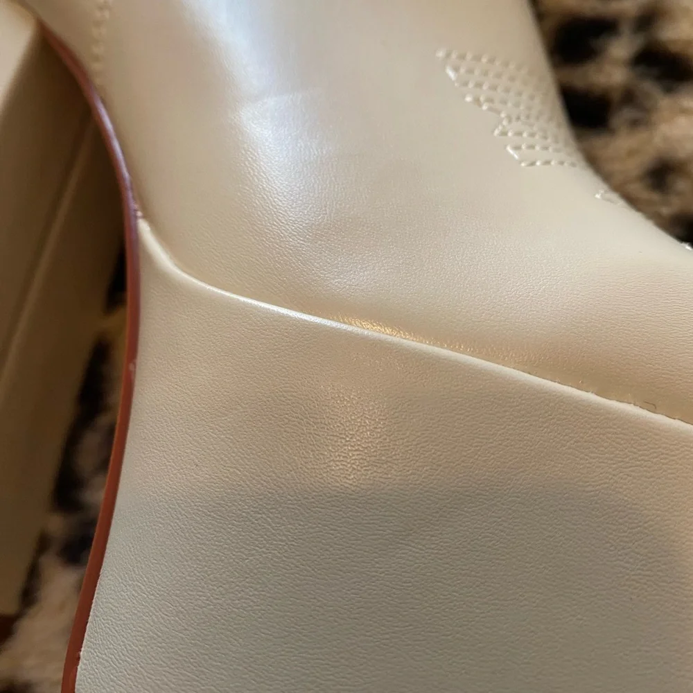 *SOLD* SIMMI Ruman-2 Cowboy Boots - Cream - Picture 9 of 11